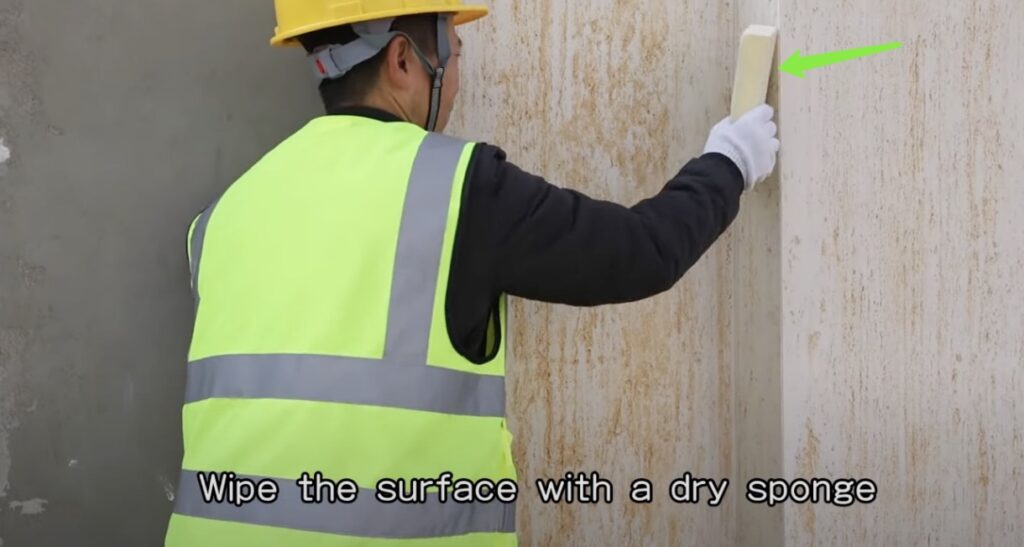Cleaning flexible stone veneer sheets for longevity