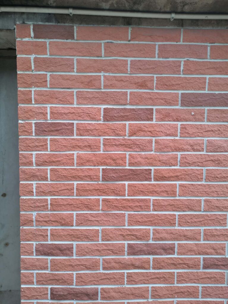 UV stability test on flexible brick panel exposed to direct sunlight showing no color fading