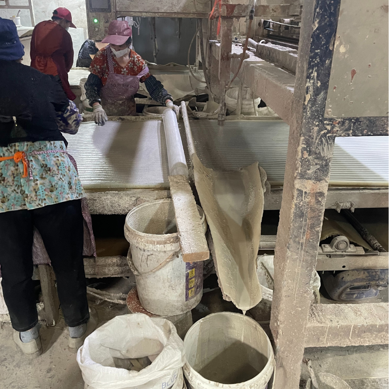 Color slate stone panel texture sample from factory production line