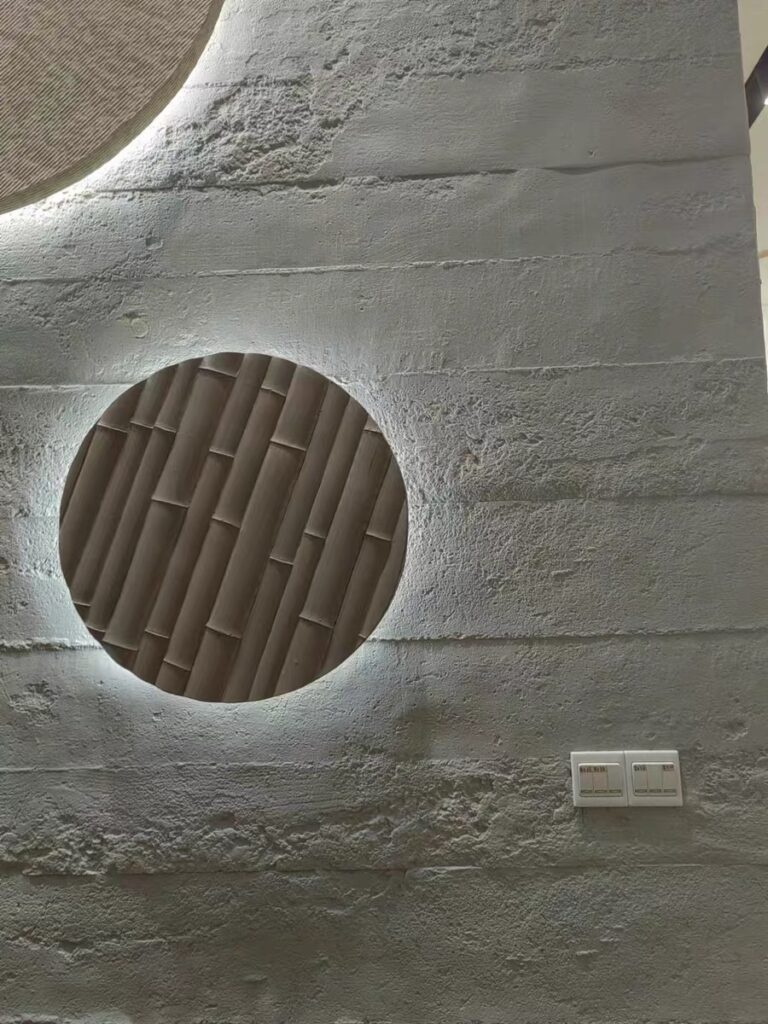 Flexible stone panel detail during installation