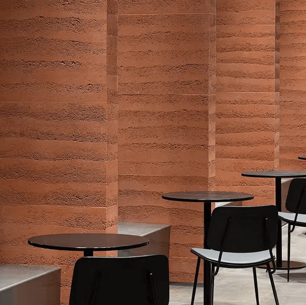 rammed earth texture flexible stone on the wall